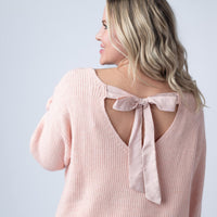 IN STOCK Bethany Bow Knit Sweater - Light Pink