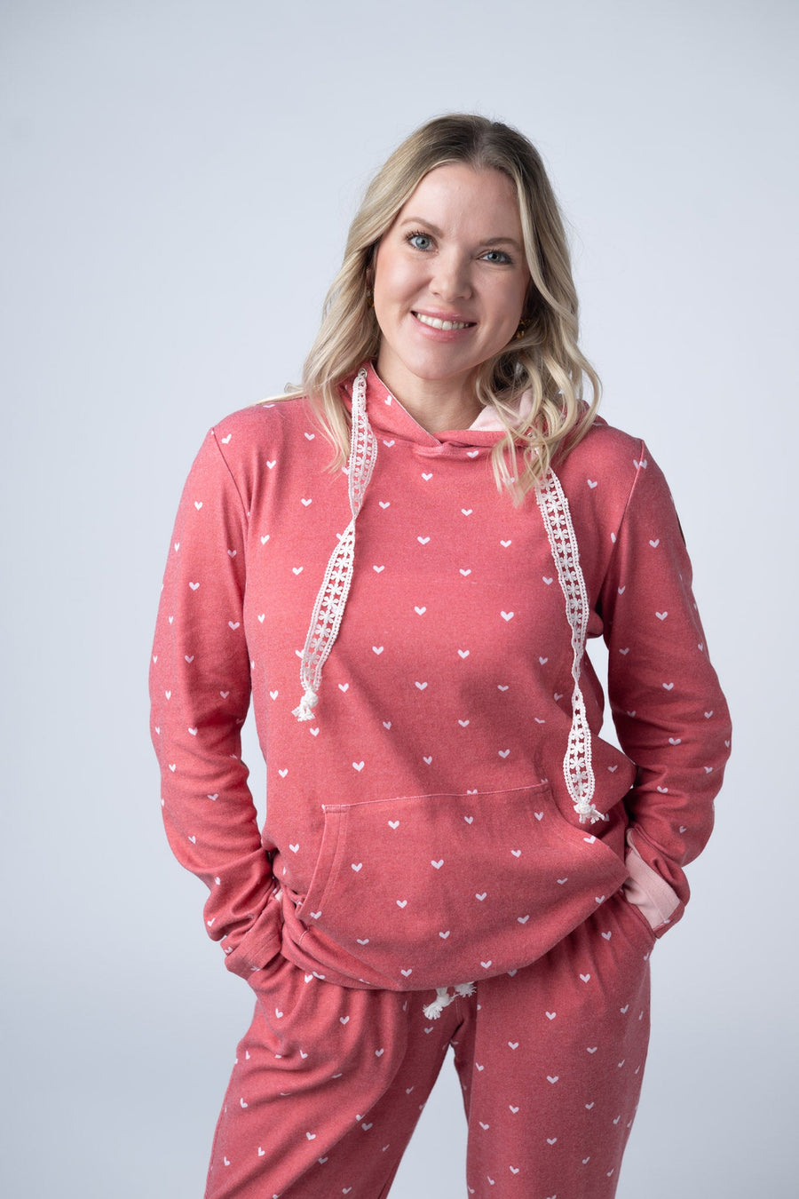 IN STOCK Hailey Pullover Hoodie -Sweetheart Red