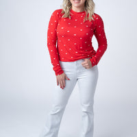IN STOCK Blair Long Sleeve Top - Sweetheart Red
