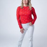 IN STOCK Blair Long Sleeve Top - Sweetheart Red