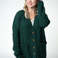 IN STOCK Brooks Button Sweater Cardigan - Evergreen