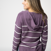 IN STOCK Maddie Striped Hoodie - Purple