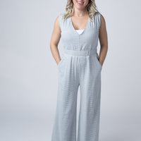 IN STOCK Kenzie Striped Jumpsuit - Grey