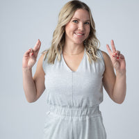 IN STOCK Kenzie Striped Jumpsuit - Grey