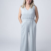 IN STOCK Kenzie Striped Jumpsuit - Grey