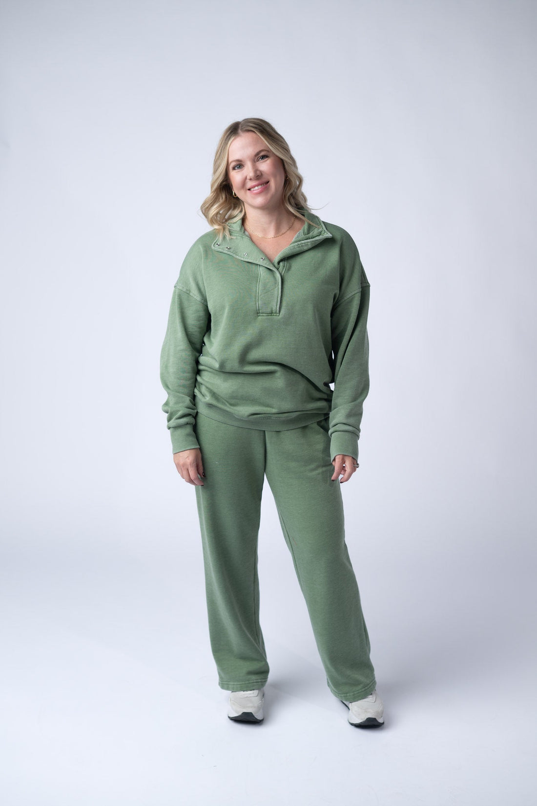 IN STOCK Wide Leg Vintage Wash Bottoms - Olive FINAL SALE