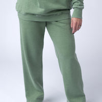 IN STOCK Wide Leg Vintage Wash Bottoms - Olive FINAL SALE