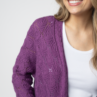 IN STOCK Open Knit Cardigan - Purple