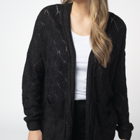 IN STOCK Open Knit Cardigan - Black