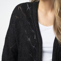 IN STOCK Open Knit Cardigan - Black