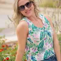 IN STOCK Noelle Tank - Tropical Leaf