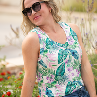 IN STOCK Noelle Tank - Tropical Leaf