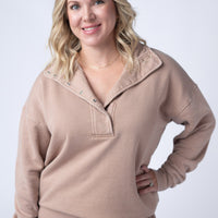 IN STOCK Jesse Vintage Wash Snap Pullover - Tan