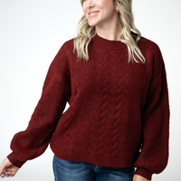 IN STOCK Dakota Sweater - Burgundy