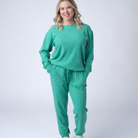 IN STOCK Corrine Ribbed Pullover Top - Emerald