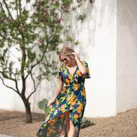 IN STOCK Harley High-Low Dress - Navy Citrus FINAL SALE