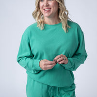 IN STOCK Corrine Ribbed Pullover Top - Emerald
