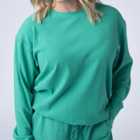 IN STOCK Corrine Ribbed Pullover Top - Emerald