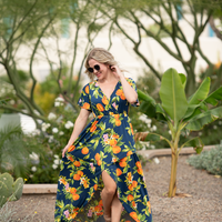 IN STOCK Harley High-Low Dress - Navy Citrus FINAL SALE