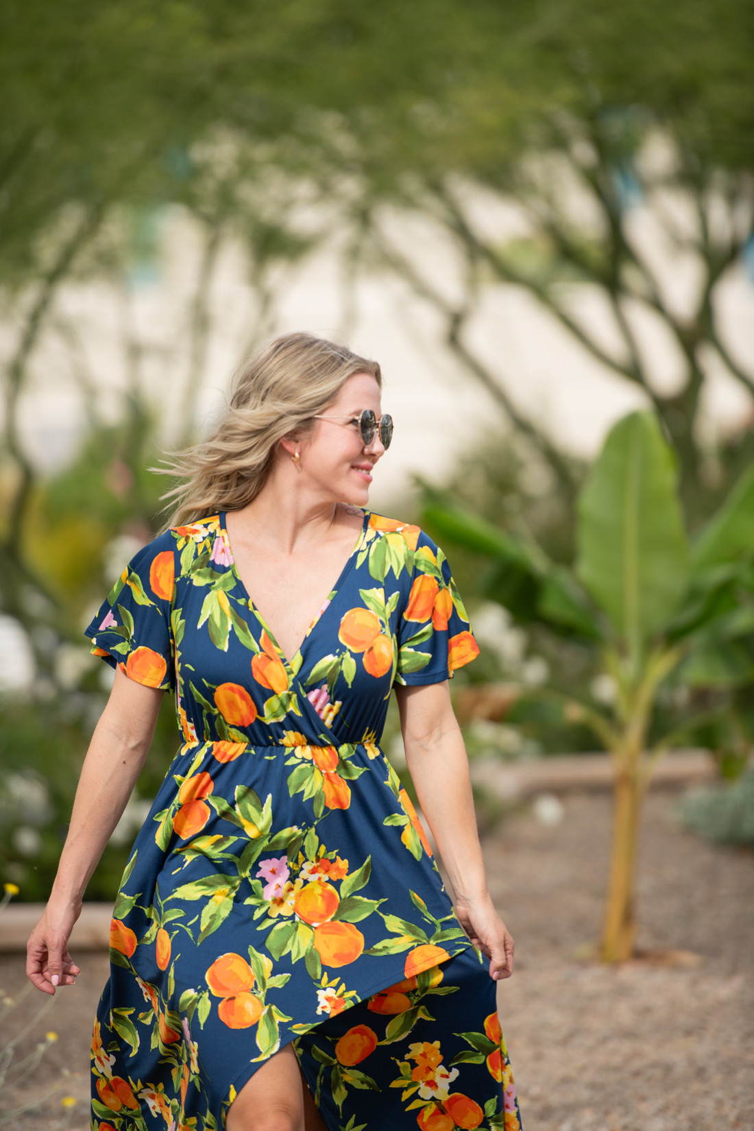 IN STOCK Harley High-Low Dress - Navy Citrus FINAL SALE