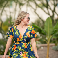 IN STOCK Harley High-Low Dress - Navy Citrus FINAL SALE