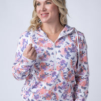 IN STOCK HalfZip Hoodie - Purple Abstract