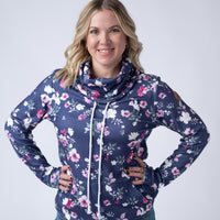 IN STOCK Soft Funnel Neck - Navy Floral