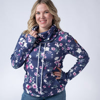 IN STOCK Soft Funnel Neck - Navy Floral
