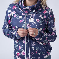 IN STOCK Soft Funnel Neck - Navy Floral