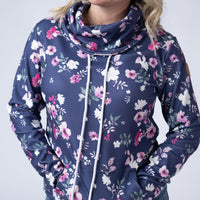 IN STOCK Soft Funnel Neck - Navy Floral