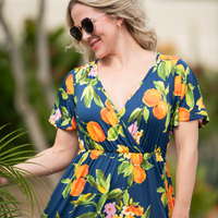 IN STOCK Harley High-Low Dress - Navy Citrus FINAL SALE