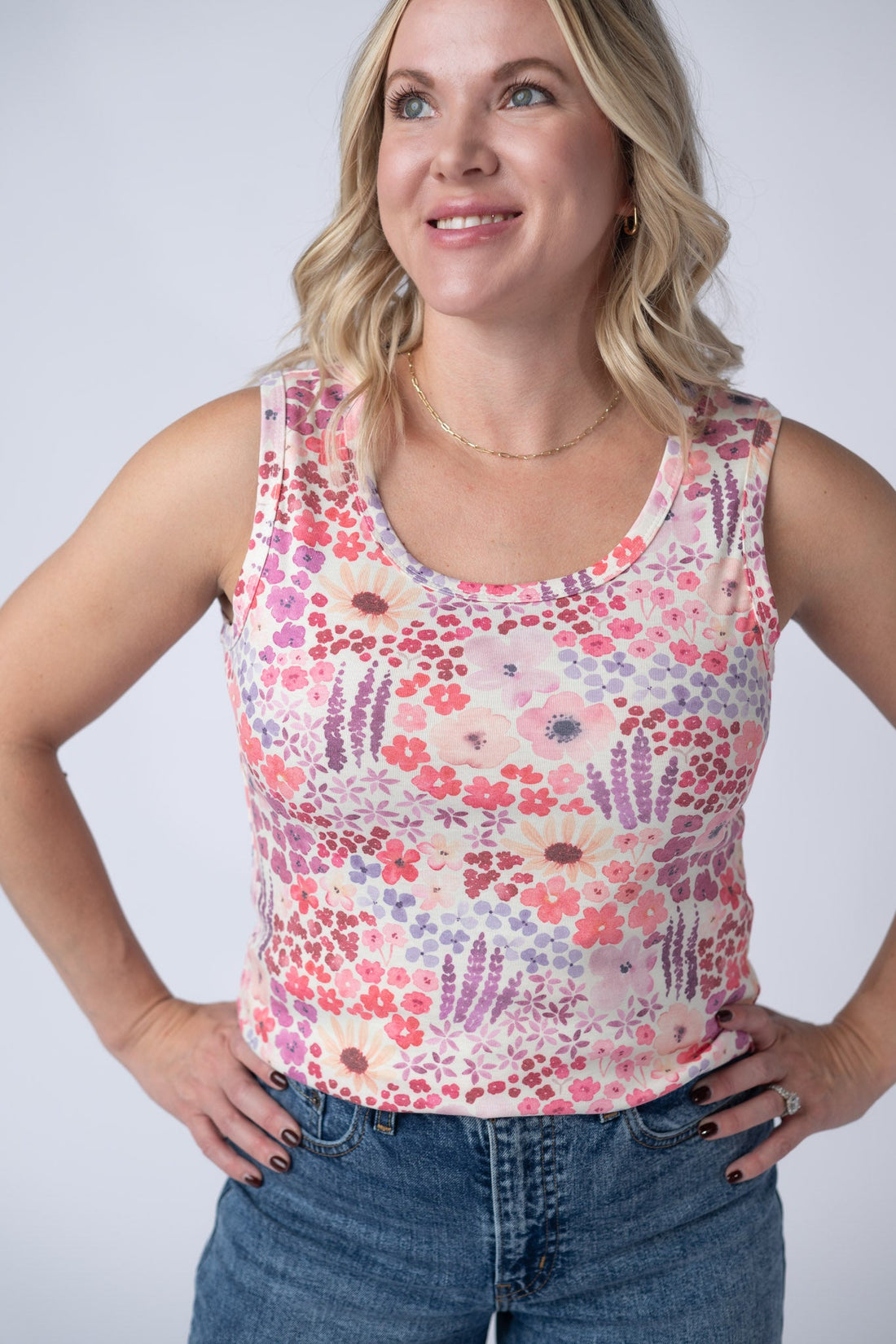 IN STOCK Ava Tank - Coral Sunset Floral