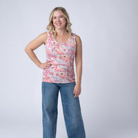 IN STOCK Ava Tank - Coral Sunset Floral
