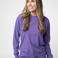 IN STOCK Corrine Ribbed Pullover Top - Purple