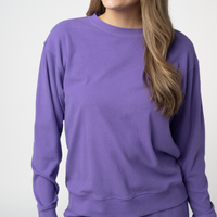 IN STOCK Corrine Ribbed Pullover Top - Purple