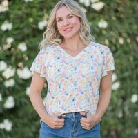 IN STOCK Raelynn V-Neck Top - Petal Gardens