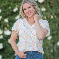 IN STOCK Raelynn V-Neck Top - Petal Gardens