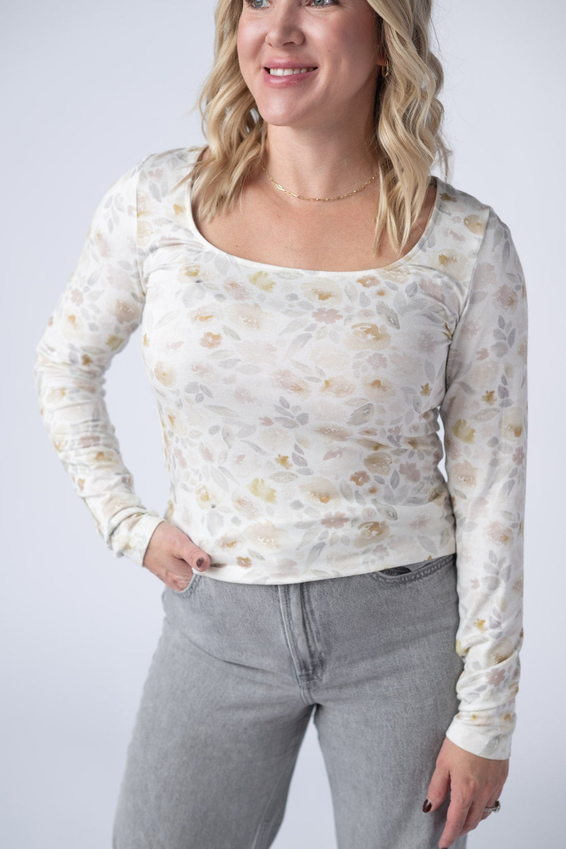 IN STOCK Alyssa Long Sleeve Top - Blush Floral