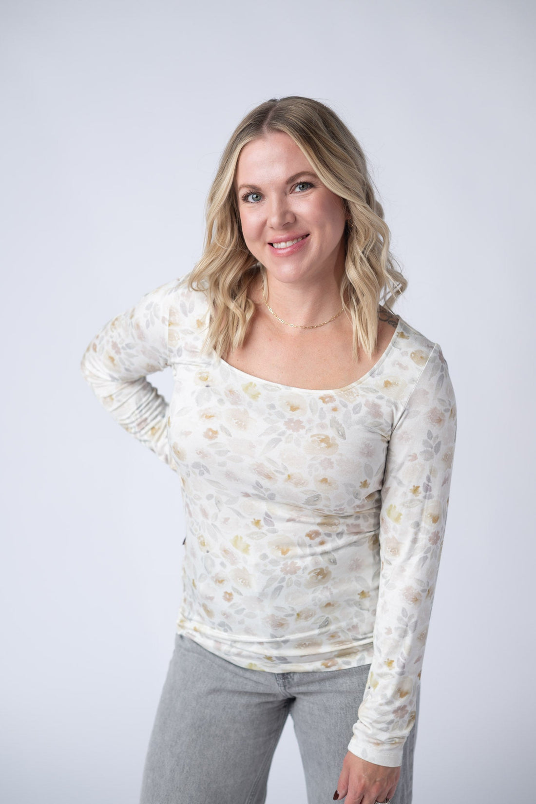 IN STOCK Alyssa Long Sleeve Top - Blush Floral
