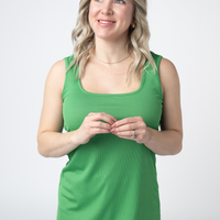 IN STOCK Rachel Ribbed Tank - Kelly Green