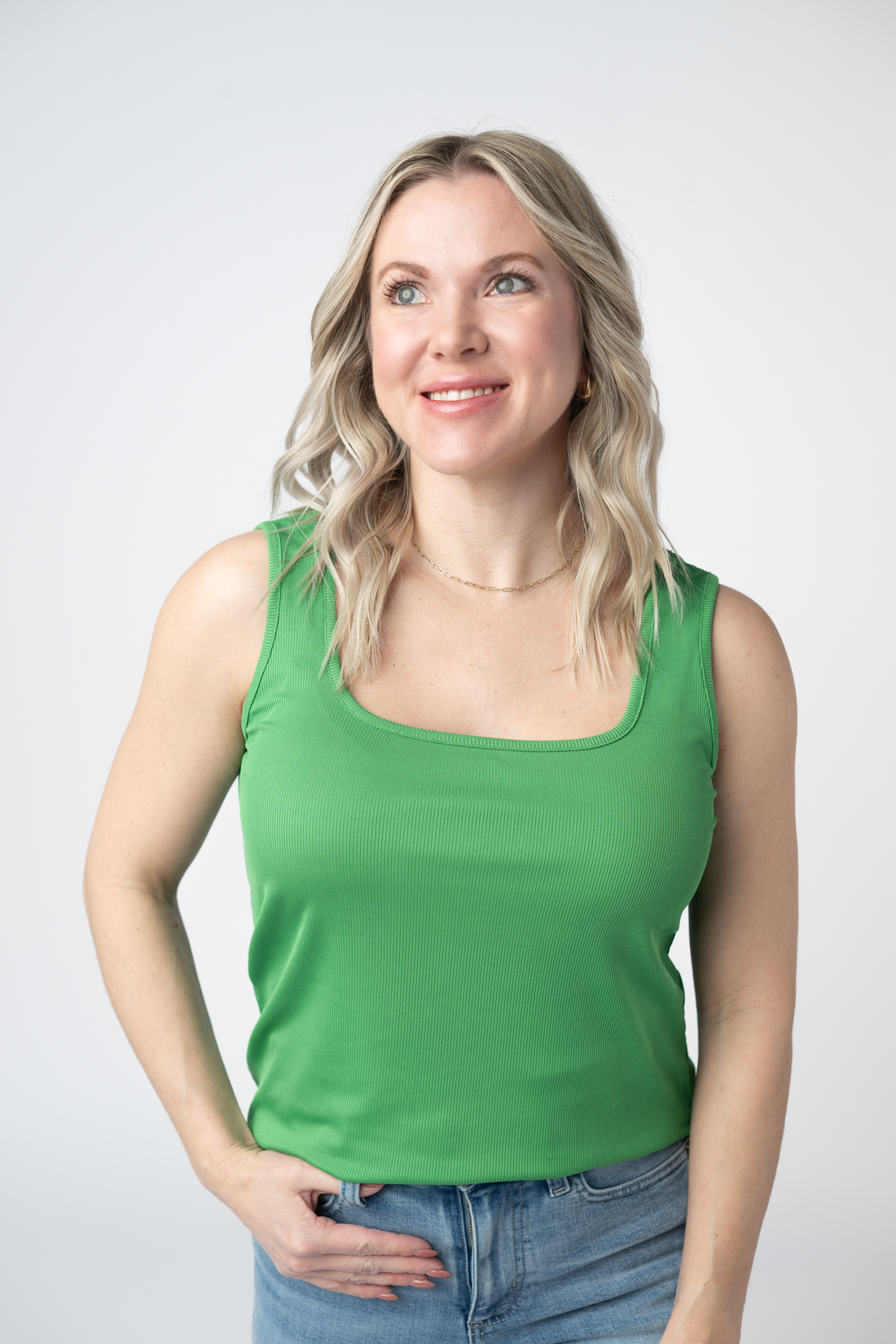 IN STOCK Rachel Ribbed Tank - Kelly Green