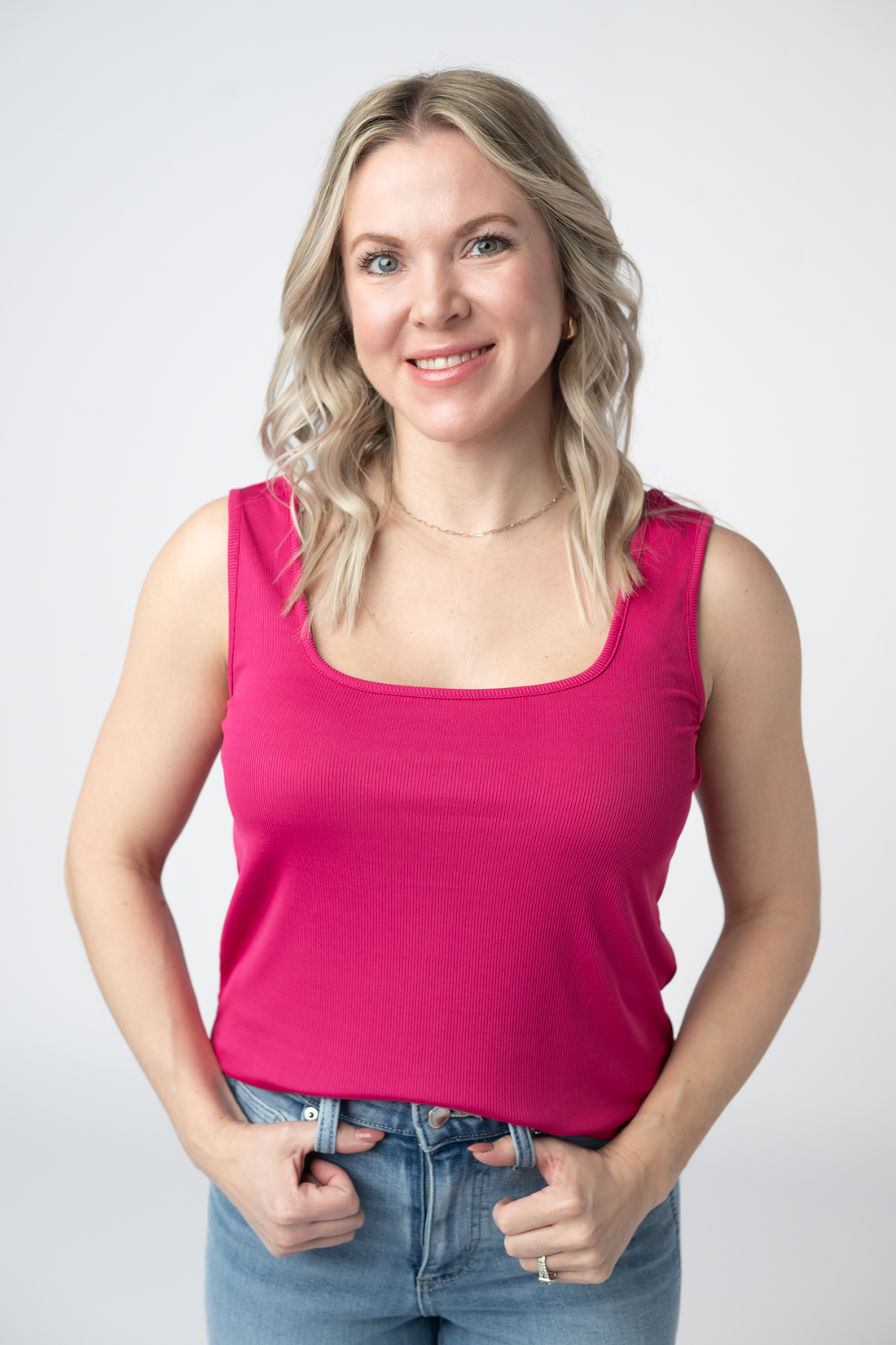 IN STOCK Rachel Ribbed Tank -  Hot Pink FINAL SALE