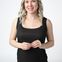 IN STOCK Rachel Ribbed Tank - Black