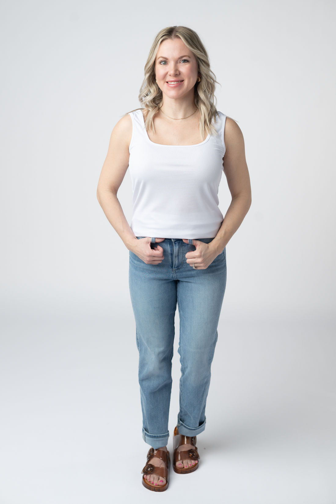 IN STOCK Rachel Ribbed Tank - White