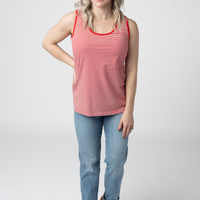 IN STOCK Micro Striped Tank - Red FINAL SALE