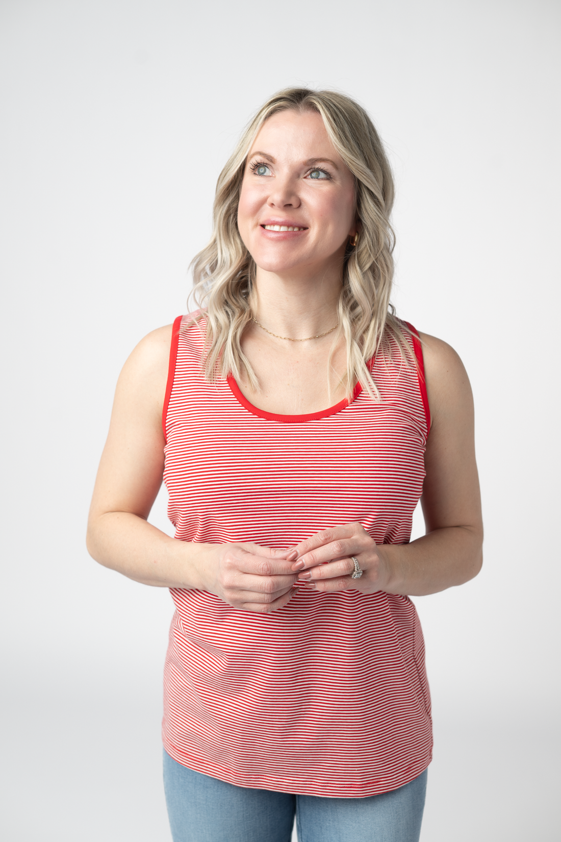 IN STOCK Micro Striped Tank - Red FINAL SALE