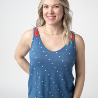 IN STOCK Poppy Tank - Blue Freedom Stars FINAL SALE