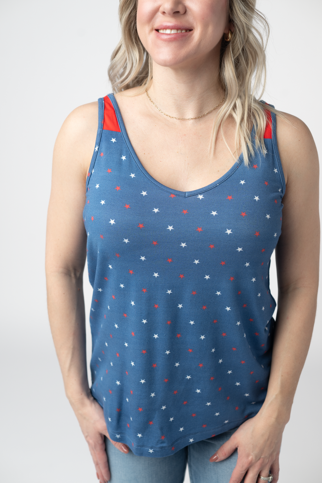 IN STOCK Poppy Tank - Blue Freedom Stars FINAL SALE