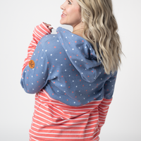 IN STOCK Hailey Pullover Hoodie - Faded Navy Freedom Stars and Stripes FINAL SALE