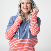 IN STOCK Hailey Pullover Hoodie - Faded Navy Freedom Stars and Stripes FINAL SALE